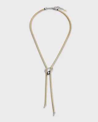 Feelings Black Enamel Diamond Double-Lariat Necklace