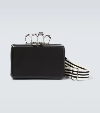 Knuckle leather shoulder bag