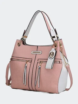 MKF Collection by Mia K Sofia Vegan Leather Tote With Keyring - Pink
