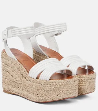 Manola leather espadrille wedges