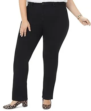 Nydj Plus Barbara High Rise Bootcut Jeans in Black
