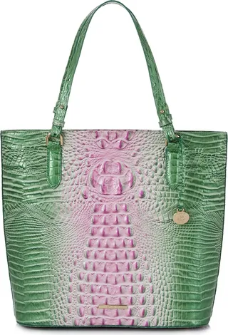 Ezra Croc Embossed Leather Tote