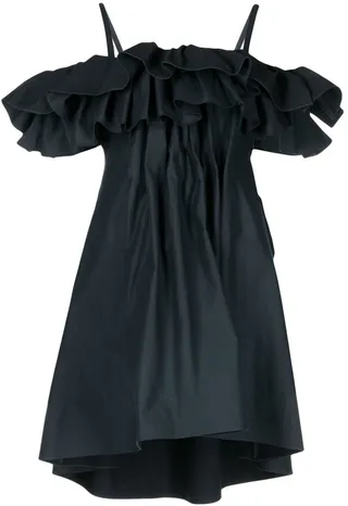 Cold-Shoulder Ruffled Dress