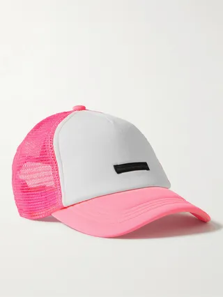 Logo-Appliquéd Stretch and Mesh Trucker Cap