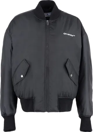 Logo Print Padded Bomber Jacket