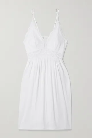 Eberjey - The Mademoiselle Lace-trimmed Stretch-tencel Modal Chemise - White