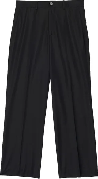 High-Waisted Wool Cropped Trousers