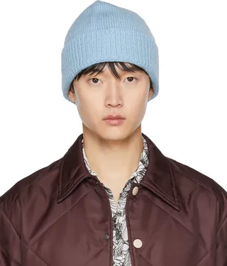 Dries Van Noten Blue Wool Beanie