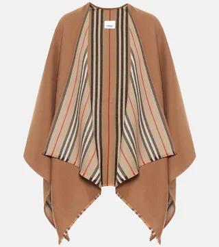 Icon Stripe wool cape