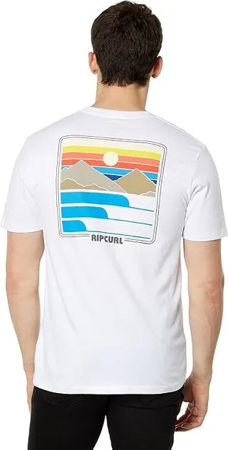Rip Curl Surf Revivial Sunset Short Sleeve Tee (White) Men's Clothing