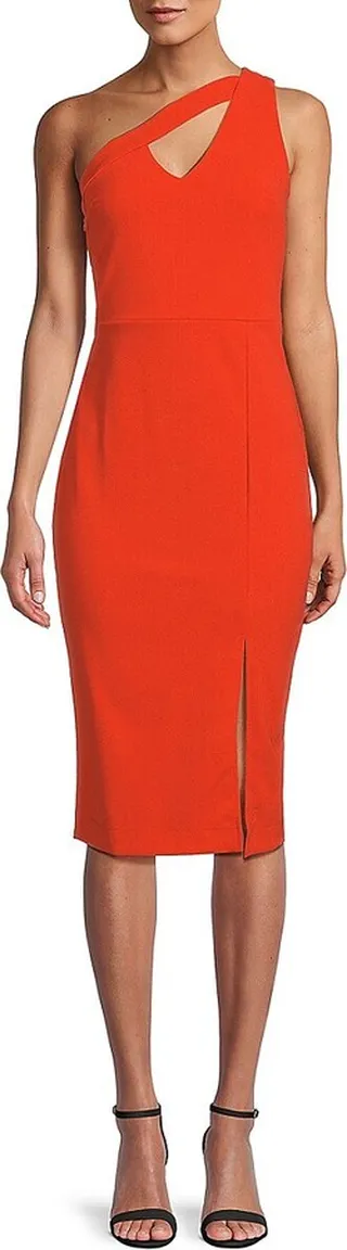 Cutout One Shoulder Sheath Dress