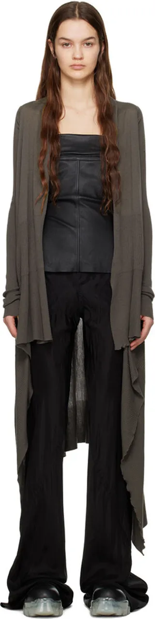 Rick Owens Gray Rasato Cardigan