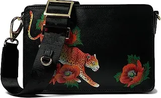 Anuschka Triple Compartment Crossbody 696 (Enigmatic Leopard) Handbags