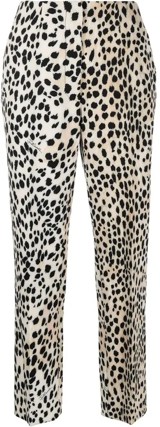 Leopard-Print Straight Trousers