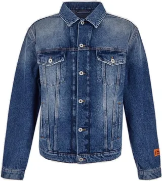 Heron Preston Collared Button-Up Denim Jacket