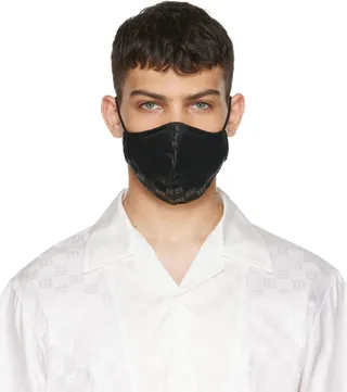 MISBHV Black Monogram Face Mask