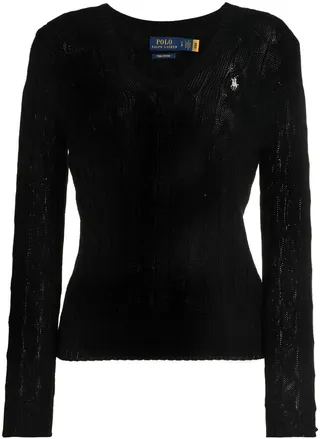 Kimberly cable-knit V-neck jumper