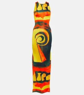 Sea Breeze printed jersey maxi dress