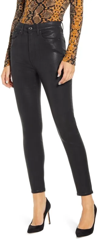 (b)air Coated High Waist Ankle Skinny Jeans