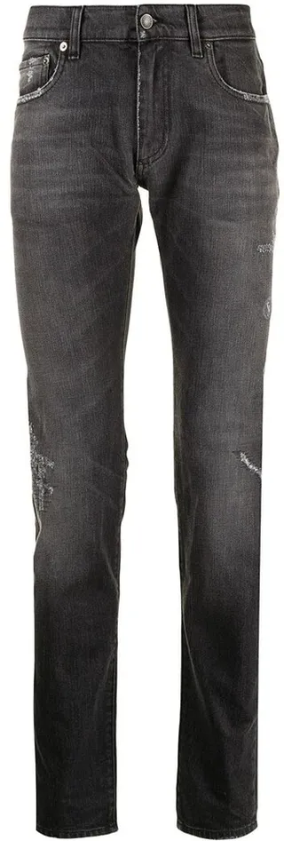 Distressed Slim-Fit Jeans
