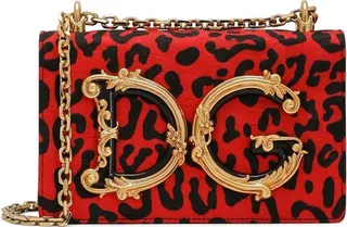 Leopard-Print Logo-Plaque Shoulder Bag
