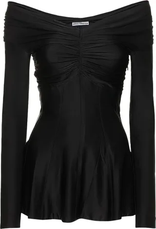 Viscose jersey off-the-shoulder top