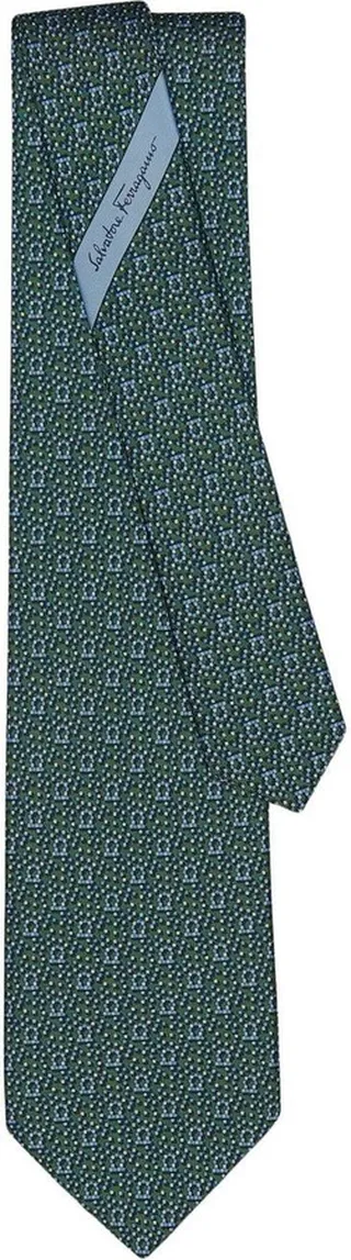 Pixel print silk tie