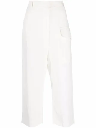 Straight-Leg Cropped Trousers