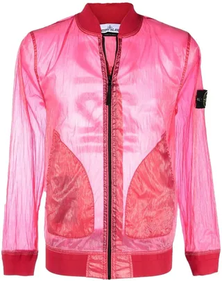 STONE ISLAND- Compass Motif Bomber Jacket