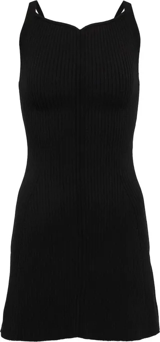 Ribbed-knit mini dress