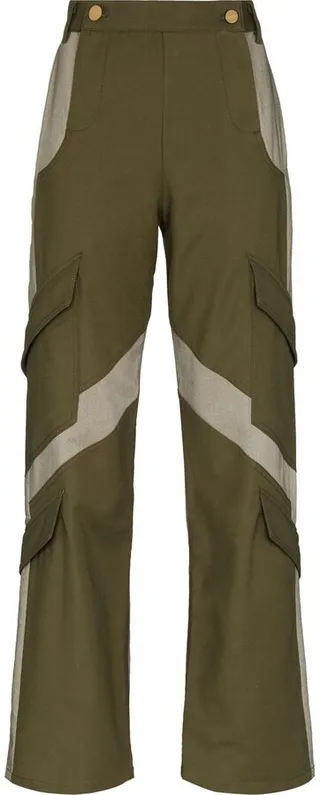 Straight-Leg Panelled Trousers