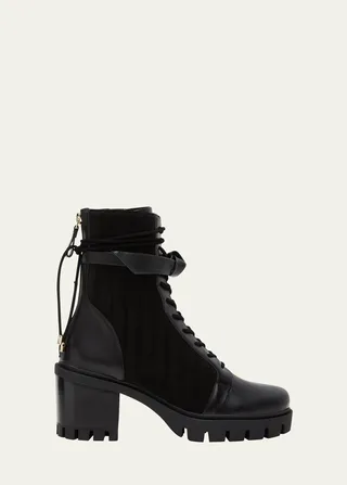 Clarita Quilted Lug-Sole Combat Booties