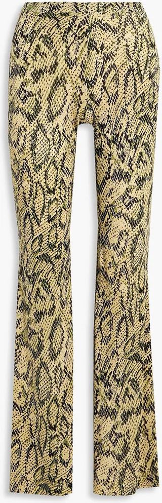 Caspian printed jersey flared pants