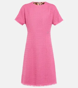 Raschel wool-blend minidress