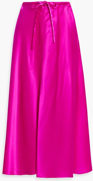 Silk-charmeuse midi skirt