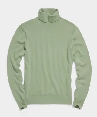 Cashmere Turtleneck in Green Smoke