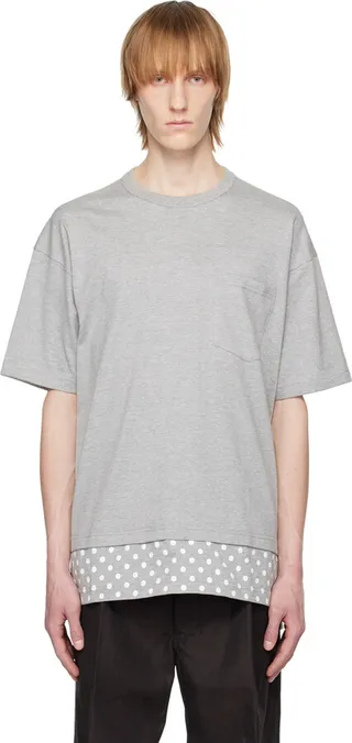 Comme des Garçons Homme Gray Polka Dot T-Shirt