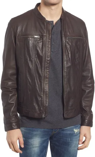 Regular Fit Leather Jacket