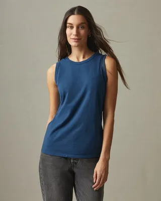 Classic Cotton Muscle Tank - Blue Storm