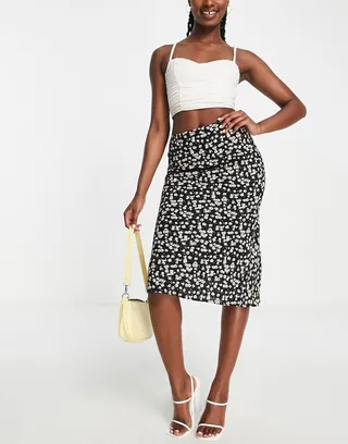 Love Triangle midi skirt in ditsy floral - part of a set