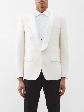 Shawl-lapel Wool-blend Tuxedo Jacket