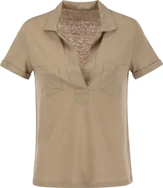 Short-sleeved Linen Polo Shirt