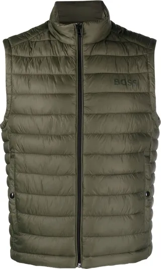 Tonal Logo-Print Quilted Gilet
