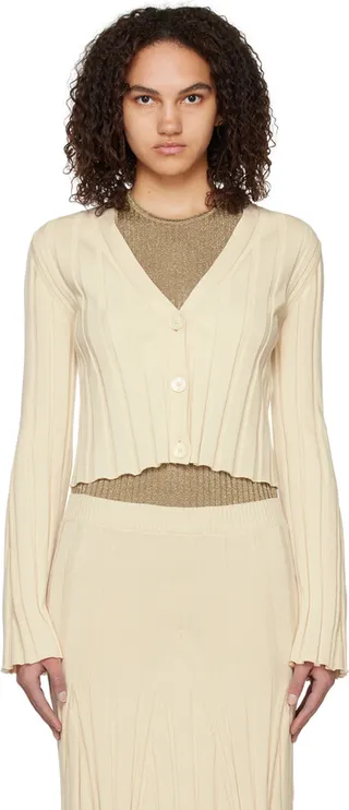 Stella McCartney Off-White Y-Neck Cardigan