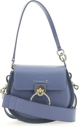 Chloé Tess Logo Embossed Ring Embellished Shoulder Bag