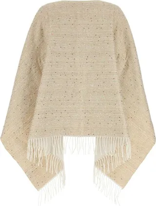 Valentino Embellished Fringed Poncho