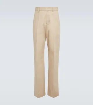 Wide-leg cotton pants
