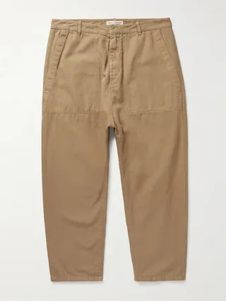 Luna Cropped Cotton and Linen-Blend Canvas Trousers