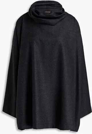 Checked wool and cashmere-blend flannel turtleneck top