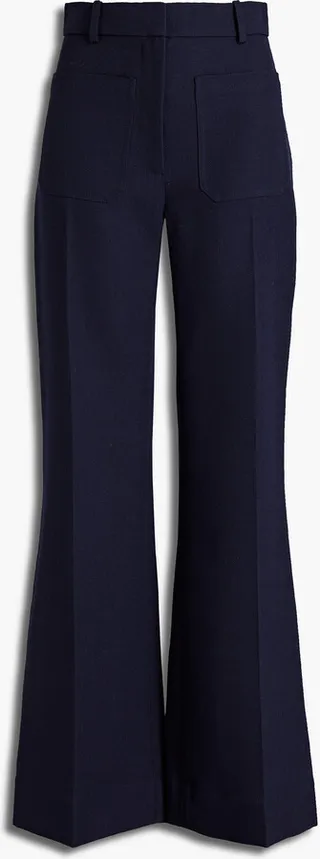 Wool-twill flared pants